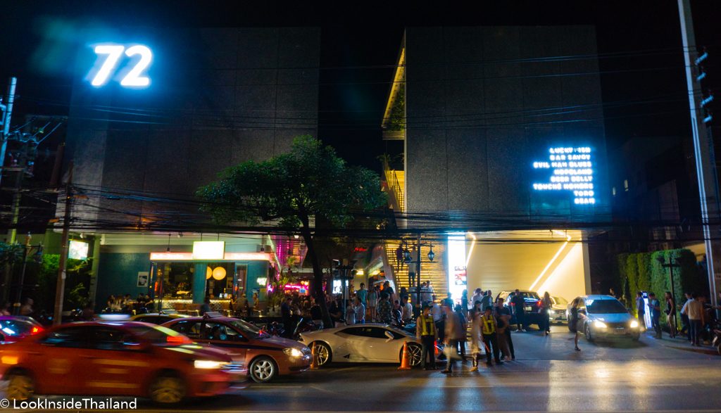 Cars in front of night clubs in Bangkok Thailand